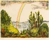 Regenbogen by Erich Heckel, 1964, Farblithografie, sold Feb 2024