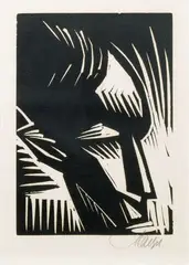 Schweigen by Emil Maetzel, Linolschnitt, sold Feb 2024
