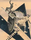 Tennis by Piotr Stepanovich Galadshev, Collage und Gouache, sold Feb 2024