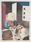 Der Mensch ist gut by George Grosz, 1919, Offset in colours, sold Feb 2024