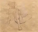 Weiblicher Akt by George Grosz, 1912, Federzeichnung, sold Feb 2024
