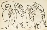 Son Pied Mignon by Pierre Alechinsky, Tuschpinselzeichnung, sold Feb 2024