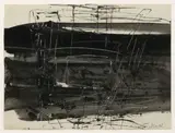 Linien über Schwarz by Arnold Fiedler, 1962, Tusche, sold Feb 2024