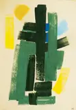Abstrakte Komposition by Hans Kinder, Acryl/Papier, sold Feb 2024