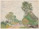 Am Elbufer by Ernst Wilhelm Eitner, Aquarell, sold Feb 2024