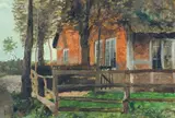 Bauernhaus by Thomas Herbst, Öl/Papier/Karton, sold Feb 2024