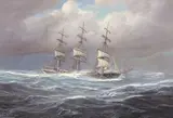Die Posen unter Sturmbesegelung by Johannes Holst, 1944, Öl/Lw, sold Feb 2024