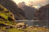 Am Naeröfjord bei Styvi by Themistokles von Eckenbrecher, 1913, Öl/Lw, sold Feb 2024