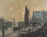 Kleiner Hafen in Cornwall by Claus Bergen, Öl/Lw, sold Feb 2024