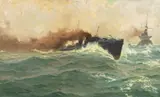 Torpedoboot by Claus Bergen, Öl/Lw, sold Feb 2024
