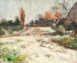 Verschneites Dorf by Carl Arp, 1903, Öl/Lw, sold Feb 2024