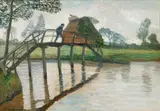 Steg über die Wümme in Fischerhude by Otto Modersohn, 1909, Öl/Karton/Karton, sold Feb 2024