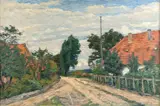 Straße in Fischerhude by August Haake, Öl/Lw, sold Feb 2024