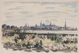 Silhouette von Reval im Gegenlicht by Siegward Sprotte, 1943, Aquarell, sold Feb 2024