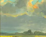 Himmel über Schleswig-Holstein by Frauke Gloyer, Öl/Hartfaser, sold Feb 2024