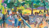 Bei Hagenbeck by Meike Lipp, 2013, Öl/Lw, sold Feb 2024