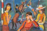 Im Zirkus by Dietrich Becker, 1986, Gouache, sold Feb 2024