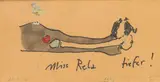 Miss Relatiefer by Horst Janssen, 1992, Filzstift, Aquarell und Lack/Karton, sold Feb 2024