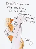 Realität ist nur eine Illusion by Udo Lindenberg, 2004, Aquarell und Likörell über Filzstift, sold Feb 2024