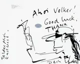 Ahoi Volker! by Udo Lindenberg, Filzstiftzeichnung, sold Feb 2024