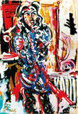 Naomi by Leon Löwentraut, 2018, Acryl über Pigmentdruck/Bütten, sold Feb 2024