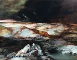Gewitterschach by Heinz Zander, 1983, Öl/Hartfaser, sold Feb 2024
