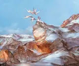 Wahn des Gipfels by Heinz Zander, 1990, Öl/Hartfaser, sold Feb 2024
