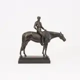 Männlicher Akt zu Pferd by Albert Hinrich Hussmann, Bronze, braun patiniert, sold Feb 2024