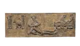 Großes Relief 'Der barmherzige Samariter' by Fritz Fleer, 1976, Bronze, patiniert, sold Feb 2024