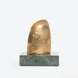 Kleiner Kopf im Profil by Falko Hamm, Bronze, poliert, sold Feb 2024