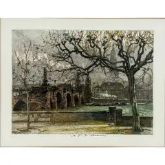 Untitled by Tana Kasimir Hoernes, Color Etching. Signed lower center. Dimensions: frame: 18, offered Mar 2024