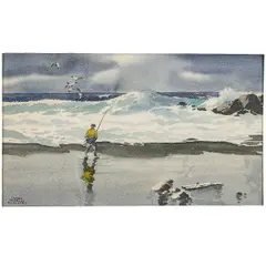 Untitled by James March Phillips, Watercolor on Paper "Hi Tide, offered Mar 2024