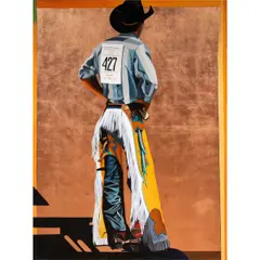 Yellow Chaps 427 by David DeVary, 1998, oil on canvas, sold Jan 2026