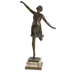Dancer by Otto Hoffmann, bronze sculpture on marble base, sold Jan 2026