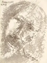 Untitled (Head) by Akbar Padamsee, 2004, Watercolour on paper, sold Mar 2025