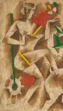 OPCE 19 by Maqbool Fida Husain, Acrylic on canvas, sold Jun 2025