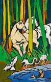 OPCE 22 by Maqbool Fida Husain, Acrylic on canvas, sold Jun 2025
