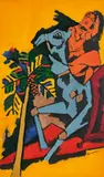 OPCE One by Maqbool Fida Husain, Acrylic on canvas, sold Jun 2025