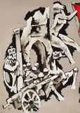 OPCE 10 by Maqbool Fida Husain, Acrylic on canvas, sold Jun 2025