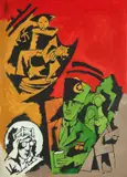 OPCE 8 by Maqbool Fida Husain, Acrylic on canvas, sold Jun 2025
