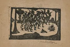 Sahaj Path Series by Nandalal Bose, Linocut on paper, sold Jul 2025