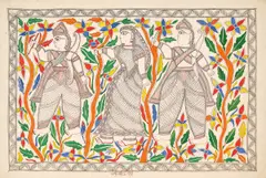 Jungle Mein by Durga Devi, Ink and gouache on paper, sold Jul 2025