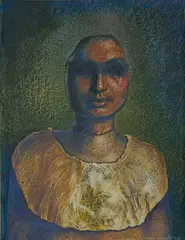 Portrait of an Actress - No. 2 by Bikash Bhattacharjee, Pastel on paper, sold Jul 2025