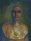 Portrait of an Actress - No. 2 by Bikash Bhattacharjee, Pastel on paper, sold Jul 2025