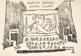 Marlen Brando Sophia Lauren by Maqbool Fida Husain, 2009, Pencil and ink on paper, sold Jul 2025