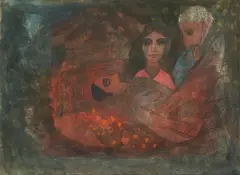 Savitri by Badri Narayan, 2002, Ink and watercolour on paper, sold Jul 2025