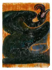 Bird by Rabindranath Tagore, Ink on paper, sold Sep 2025