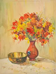 Still Life by S. H. Raza, Pencil and watercolour on paper, sold Sep 2025