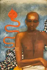 Untitled by Anjolie Ela Menon, Oil on masonite, sold Sep 2025