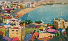 Bombay from Malabar Hill (Chowpatty) by S. H. Raza, Watercolour on paper, sold Sep 2025